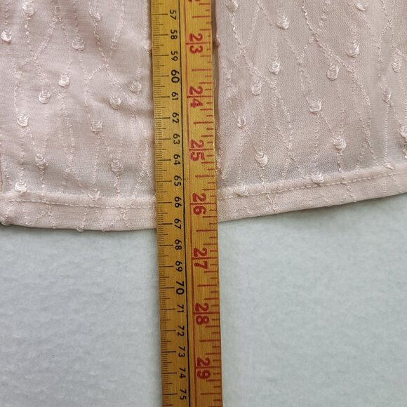Shoulders To Go Blush Semi-Sheer Button-Down Cardigan M/L Blush Vintage Deadstoc - Picture 12 of 12
